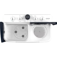 غسالة هيتاشي 9 كيلو حوضين تحميل علوي - أبيض ورمادي...