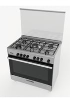 فرن غاز جليم غاز 60*90 سم 5 عيون استيل متعدد الوظا...