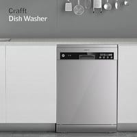 غسالة صحون كرافت 15 مكان , 6 برامج لون استيل موديل...