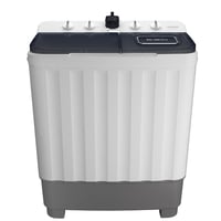 هيتاشي غسالة حوضين 8 كيلو بلاستيك - رمادي داكن - L...