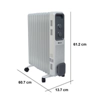 تكنو بيست دفاية زيت 11 ريشة - 2300 واط - أبيض - BO...