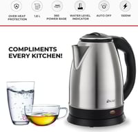 غلاية ستانلس ستيل اوسكار سعة 1.8 لتر فضي/أسود مودي...