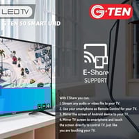 شاشة جي تين - 65 بوصة - سمارت 4K - (GTEN 65 Smart)