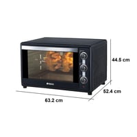 فرن كهربائي تكنو بيست 60 لتر باب زجاج مزدوج لون أس...