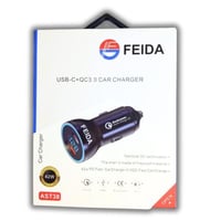 شاحن سيارة 42W من FEIDA بمنفذين USB+PD فيدا ضمان س...