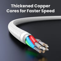 كابل يوجرين من USB إلى آيفون مضفر بطول 1 م (فضي) م...