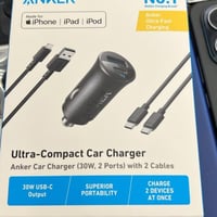 انكر - شاحن سيارة مدمج بقوة 30 واط كيبل لايتنينق ت...