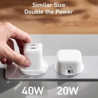 شاحن جداري نانو برو أنكر منفذين USB-C بقوة 40 واط...