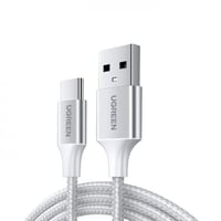 كابل يوجرين من USB إلى USB-C مضفر بطول 1 م (فضي)