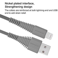 كابل من موماكس ايفون قوي بطول 1.20 م (رمادي)