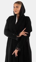 عبايه كريب كم تل - اسود