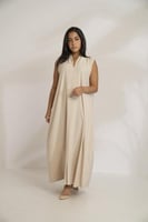 فستان قصة سبعة كسرة امامية بيج