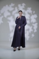 عباية كريب خفيف دبل كلوش سادة موف بقيطان