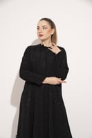 عبايه حرير كوبرو مشجر قصه تحت قيطان اسود