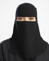 نقاب مغاطين مستقيم اسود