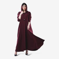 عبايه كريب طبقتين عنابي