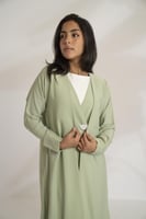 عباية كريب خفيف طبقتين تفاحي