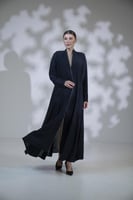 عباية كريب خفيف دبل كلوش سادة كحلي بقيطان