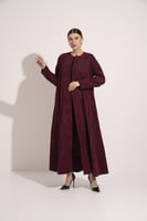 عبايه حرير كوبرو مشجر قصه تحت قيطان عنابي