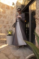 عباية جوخ ترابي تطريز شك الاكتاف والامام