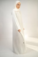 عباية الحج فراشة اوف وايت