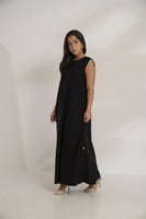 فستان قصة سبعة كسرة امامية كحلي