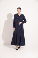 عبايه حرير كوبرو مشجر قصه تحت قيطان كحلي