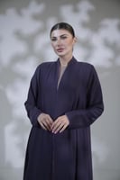 عباية كريب خفيف دبل كلوش سادة موف بقيطان