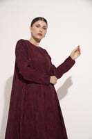 عبايه حرير كوبرو مشجر قصه تحت قيطان عنابي