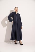 عباية كتان اسوره وياقه تفته كحلي كحلي