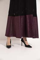 عباية كريب اسود قصه تحت تفته تطريز عنابي