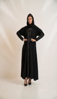 عبايه كلوش ثلاث كسرات - اسود