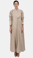 عبايه لنن طبيعي كوله - متوفر بلون البيج و الاسود