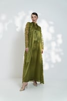 جلابية تل مطرز بفستان كوله اخضر