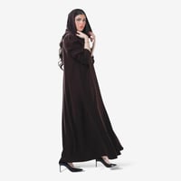 عبايه كريب طبقتين بني