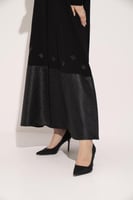 عباية كريب اسود قصه تحت تفته تطريز اسود