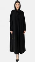 عبايه بالطو كريب - اسود