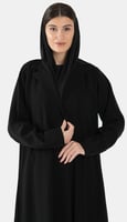 عبايه بالطو كريب - اسود