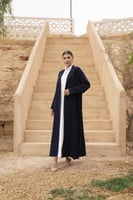 عبايه بالطو دقه مكينه كحلي بفستان