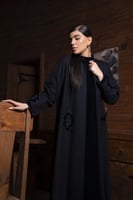 عباية جوخ كحلي تطريز الجيب والاسوره وفستان مخمل