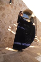 عباية مخمل كحلي قصه الصدر تفتة