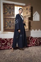 عبايه جوخ اوفر سايز كم تطريزكحلي