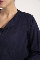 عبايه حرير كوبرو مشجر قصه تحت قيطان كحلي