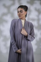 عباية كريب خفيف دبل كلوش سادة لحمي بقيطان