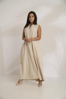 فستان قصة سبعة كسرة امامية بيج