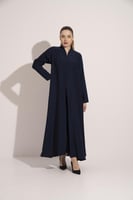 عباية دبل كلوش تطريز الياقة والكم كحلي