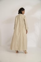 عباية لنن مشجر اسفل ببطانة بيج