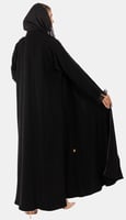 عبايه كريب كم تل - اسود