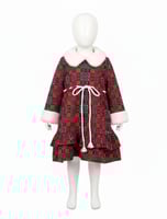 فستان أطفال شتوي كاروهات بياقة فرو ناعمة - إطلالة...