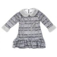 فستان أطفال شتوي كاروهات بياقة فرو ناعمة - إطلالة...